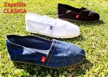 ZAPATILLA LONA UNISEX SUELA DE GOMA COLOR BLANCO, NEGRO, JEAN DESDE 34 AL 46 COD. 611