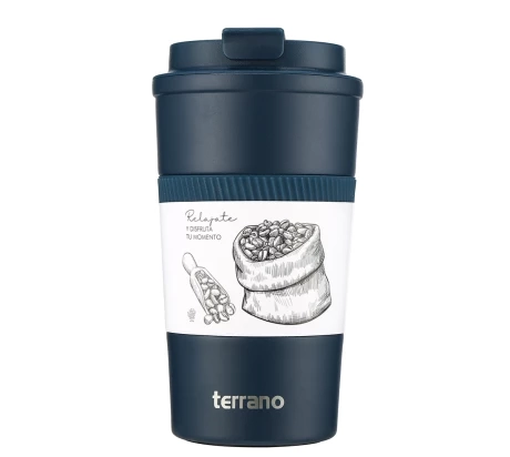 VASO TERMICO ACERO INOXIDABLE TERRANO 510 ML. CON SILICONA VARIEDAD DE COLORES COD. VT401006