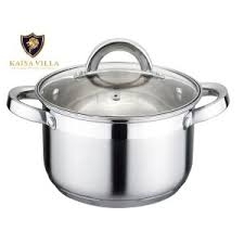 CACEROLA KAISA VILLA ACERO INOX TAPA VIDRIO 24 CM 7 LITROS EG1580