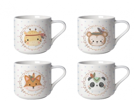 TAZA MUG BAJO CERAMICA SELECTA 350 ML. ANIMALES COD. 386081