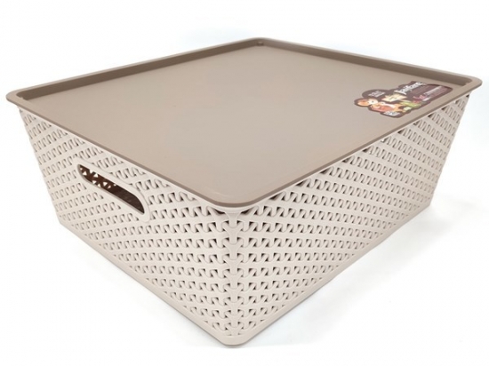 CAJA ORGANIZADORA PLASTICA CALADA CON TAPA APILABLE MEDIDAS; 34 X 16 X 40 COD. G1984