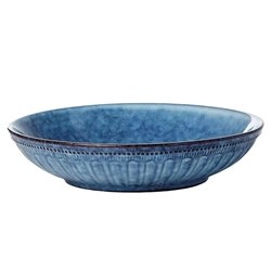 Plato Ceramica Marca SELECTA Hondo Pintado  Azul Medidas; 22 cms. diametro x 5.5 cms. de alto  Cod. 2871087