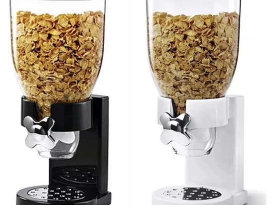 Dispensador de Cereales Cap. 2 Lts. Medidas; 14 X 16 X 35 Color;  Blanco o Negro COD. HA1563