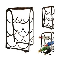 RACK PORTA VINO HIERRO NEGRO 23 X 39 X 17 CM 259219