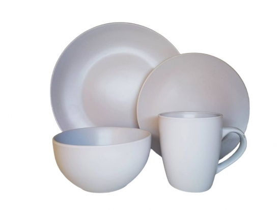 JUEGO VAJILLA STONEWARE 16 PIEZAS COLOR BLANCO COD. 256034