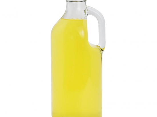 Botella Vidrio Marca SELECTA con agarradera, tapón a rosca de metal hermético con goma Cap. 1 lt. Medidas 25 de alto x 10 de diámetro Cod. 851016