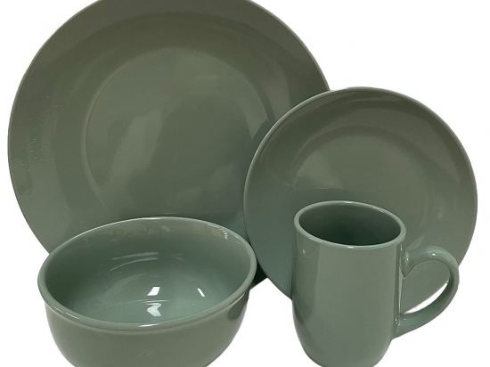 JUEGO VAJILLA STONEWARE 16 PIEZAS COLOR VERDE AGUA COD. 256041