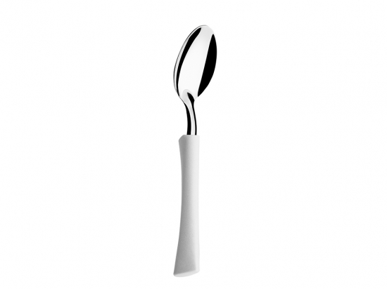 Cuchara Postre Marca DI SOLLE Cabo Plastico Blanco 17 cms. de largo Cod. 38-0302-00-05