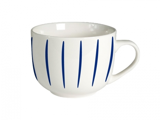 TAZA MUG  CERAMICA SELECTA 390 ML LINEAS AZUL COD. 386071