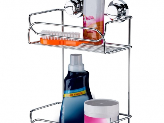 Organizador Acero Inoxidable Marca FUTURE con Ventosas, Medidas; 14 x 25 x 38 de alto Cod. FU4051