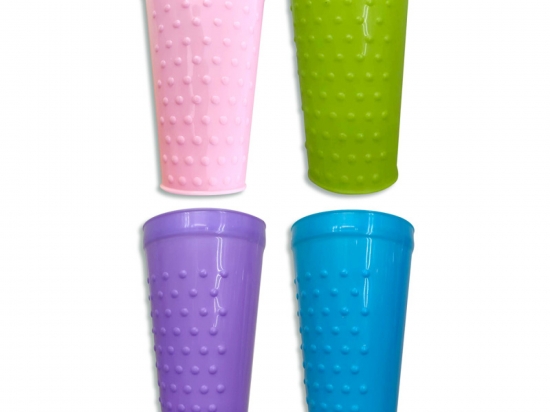 VASO PLASTICO PACK X 4 9 X 14 VARIEDAD DE COLORES COD. HD1437