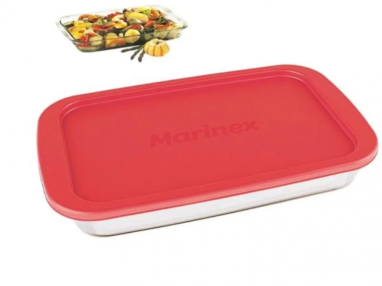 ASADERA MARINEX RECTANGULAR CON TAPA SILICONA 2200 ML. COD. M16534251