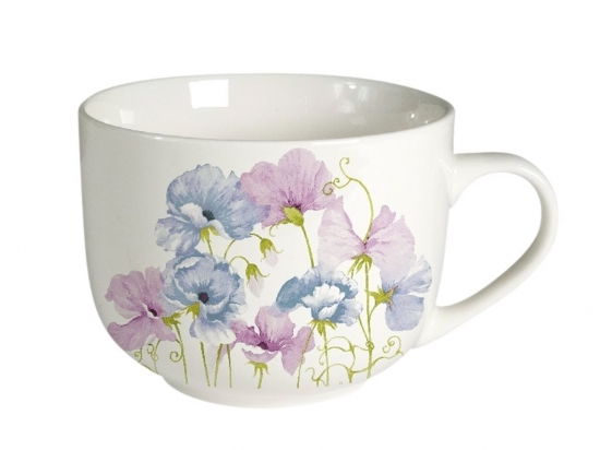 TAZA CERAMICA SELECTA MODELO MUG FLORES LILAS 390 ML. COD. 386089