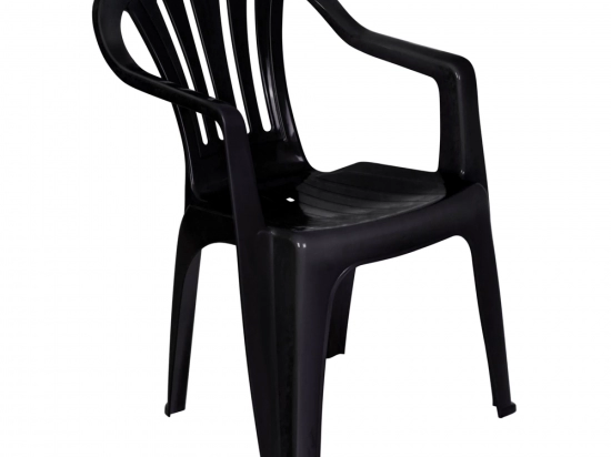 SILLA PVC MOR MODELO BELA VISTA CON APOYA BRAZOS COLOR NEGRO COD. 15151104