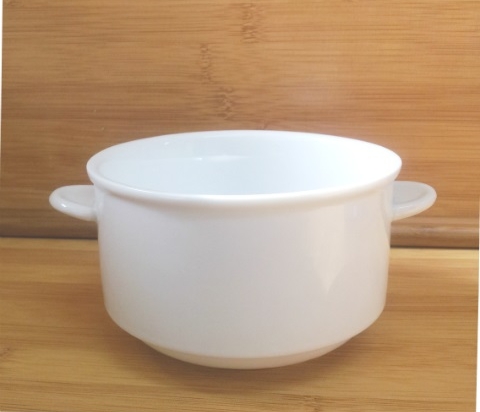 CAZUELA CERAMICA BLANCA CON 2 ASAS CAP. 300 ML. MEDIDAS 12 X 7 CMS. COD. HB012 HR9003