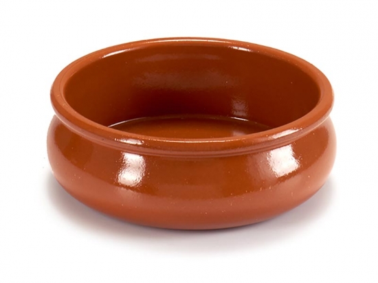 CAZUELA BARRO TERRACOTA ESPAÑOLA ABOMBADA 18 X 7 COD. 99514