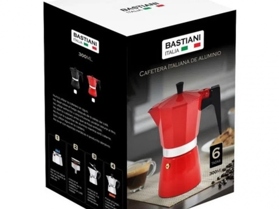 CAFETERA ITALIANA BASTIANI 6 TAZAS COD. BS106