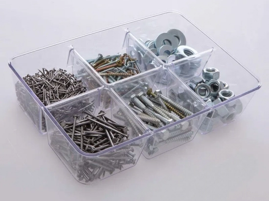 Organizador Marca  PARAMOUNT Modelo DIAMOND 6 Divisiones Material Acrílico Medidas: 25 X 18 X 6 COD. 1904