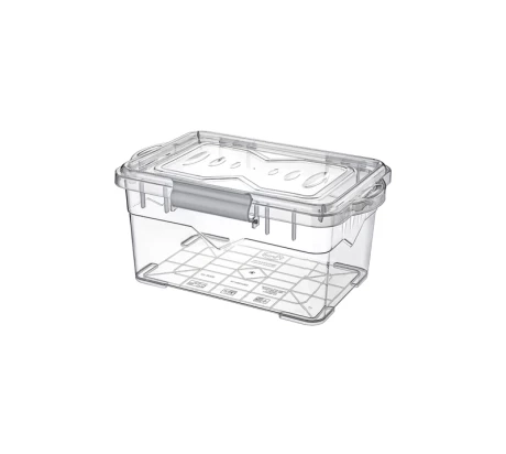 RECIPIENTE MULTIUSO PLASTICO CON TAPA HERMETICA CON BISAGRA 20,8 X 14,2 X 10,2 COD. TA0407