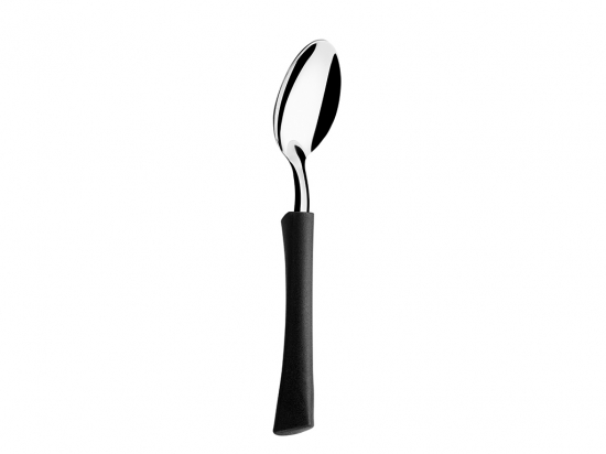 Cuchara Postre Marca DI SOLLE Cabo Plastico Negro 17 cms. de largo Cod. 38-0302-00-04