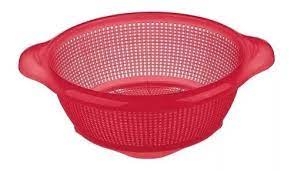 COLADOR PASTAS PLASTICO SAN REMO 25 CM COD. 350  COLOR ROJO O TRANSPARENTE