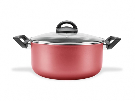 CACEROLA BRINOX CHILLI TEFLON 24 CMS. 4,5 LTS. CON TAPA VIDRIO COD. 7015/465