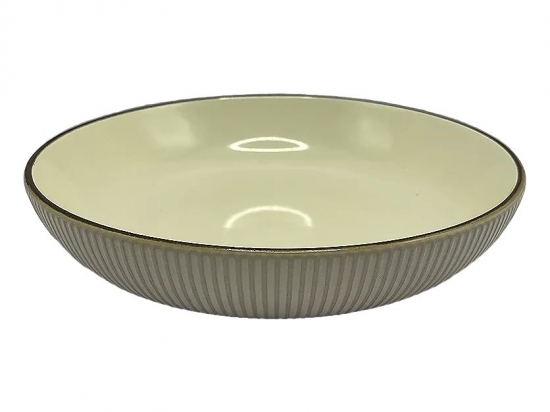 PLATO CERAMICA SELECTA HONDO 21 CMS. CON BORDE MARRON COD. 2871103