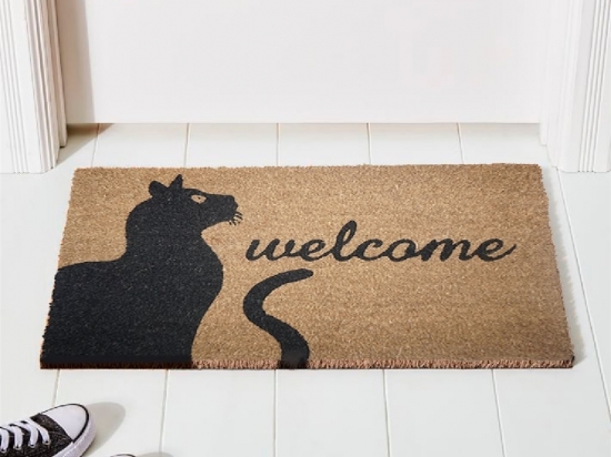 ALFOMBRA ENTRADA FELPUDO COCO SELECTA DISEÑO WELCOME GATO 40 X 60 COD. 185177