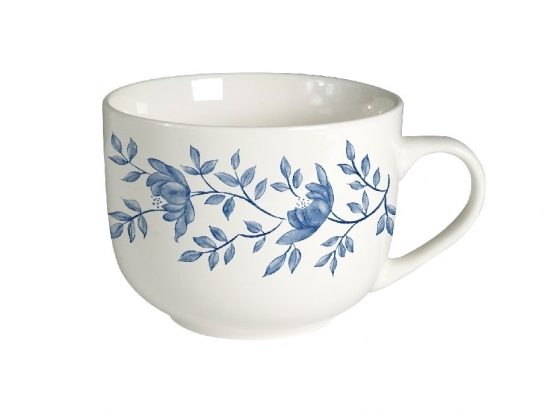 TAZA MUG CERAMICA SELECTA 390 ML. FLORES AZUL COD. 386073