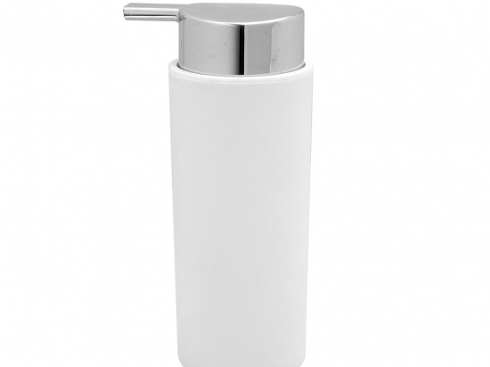 DISPENSADOR JABON LIQUIDO BAÑO O COCINA  SELECTA 6,7 CMS. X 17,5 CMS. PLASTICO COLOR BLANCO COD. 4651173