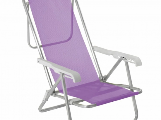 SILLA MOR SANNET RECLINABLE 8 POSICIONES ALUMINIO LILA COD. 2293