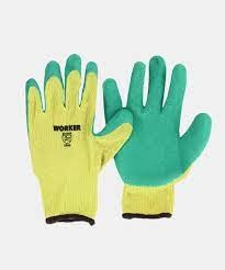 GUANTE WORKER  VERDE ALGODON Y GOMA COD. 732