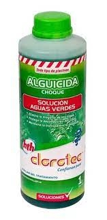 Alguicida Choque Marca CLOROTEC para Piscinas. Botella 1 lt. Elimina las algas existentes, mantiene la transparencia deseada. Cod. 7065