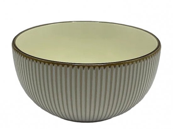 BOLS CERAMICA SELECTA 15 CMS. BLANCO CON BORDE MARRON COD. 2871104