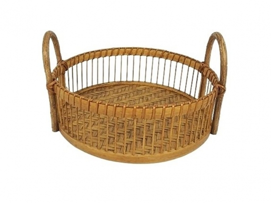 CANASTO CESTO BAMBU CON ASAS 25 CMS. X 14 COD. 584017M