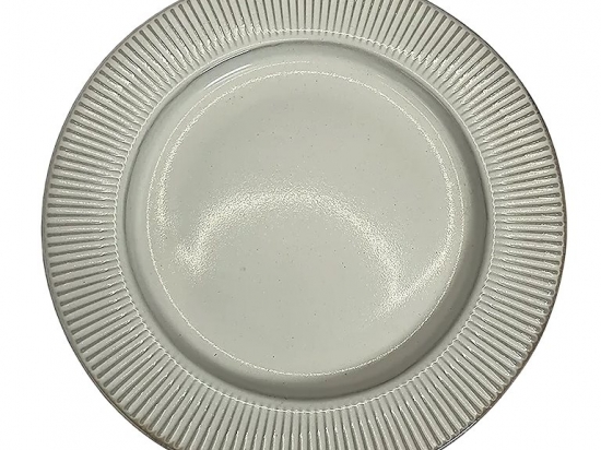 PLATO DE MESA SELECTA 27 CMS. BLANCO CON BORDE MARRON COD. 2871101