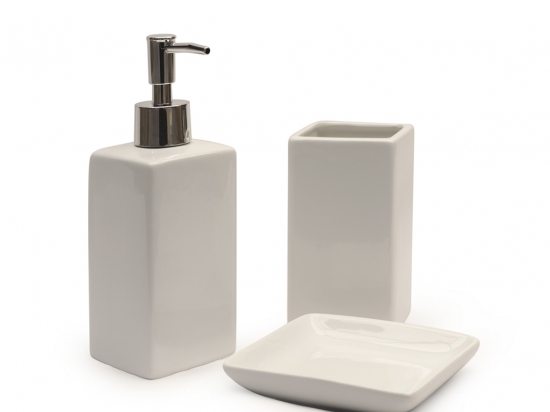 SET BAÑO 3 PIEZAS CERAMICA BLANCO  SELECTA COD. 4651519