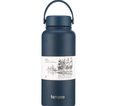 BOTELLA TERMICA TERRANO CON ASA 950 ML. ACERO INOXIDABLE COD. BO40200070