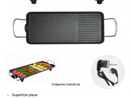 PLANCHA ELECTRICA BARBACUE PLATE 220 VOLT 68 X 28,5 X 9 COD. EG0783