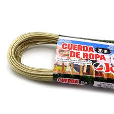 Cuerda Ropa Marca J&G cable acero forrado 20 mts. Cod. GR965