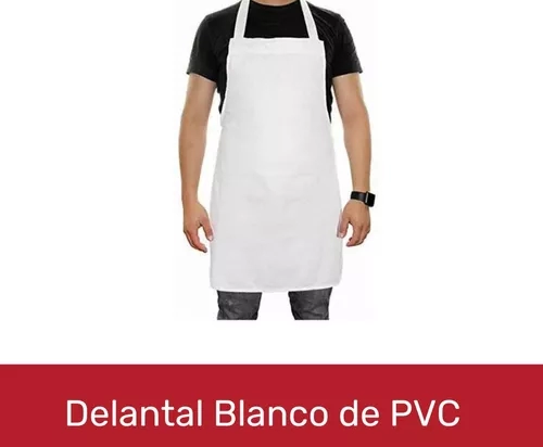 Delantal PVC impermeable blanco Marca SECUR, Medidas; 90 x 120 Cod. 220274