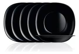 Plato OPALINA Semicuadrado Hondo Negro Medidas; 23cms. diametro x 4 cms. alto Cod. 571022