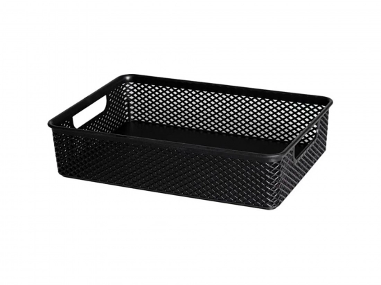 CANASTO ORGANIZADOR PARAMOUNT PLASTICO NEGRO SIN TAPA 30 X 21 X 7 COD. 2006