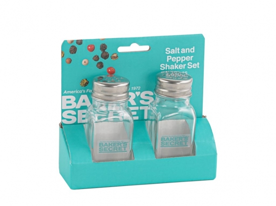 Set/Conjunto Salero y Pimentero Marca BAKER SECRET Vidrio y Metal Cod. BS40149