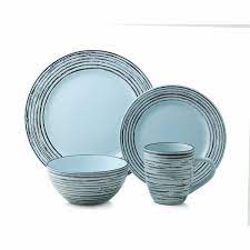 JUEGO VAJILLA THOMPSON STONEWARE CERAMICA 16 PIEZAS 205163 GRIS