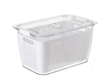 CAJA ORGANIZADORA ACRILICO CON ESCURRIDOR Y TAPA CLIP 20 X 13,5 X 11,6 COD. W408 HA3879