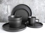 PLATO DE POSTRE SELECTA MODELO: STONE+LINE 20 CMS. X 2 CMS. COLOR NEGRO COD. 310055