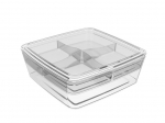 CAJA ORGANIZADOR COZA ACRILICO CON DIVISIONES CON TAPA MEDIDAS 23 X 23 X 8 COD. 20703/0009