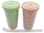 VASO ACRILICO CON SORBITO 550 ML. DISEÑO CON BOLITAS VARIEDAD DE COLORES COD. HA3799