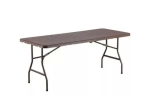 MESA PLEGABLE RATAN MARRON BASE METAL PLEGABLE TIPO VALIJA 180 X 76 X 74 COD. 12123R180-2